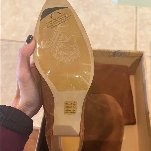 Free People Brown Suede Heeled Boots - Picture 9 of 9